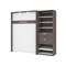 Bestar Cielo Full Murphy Bed and Shelving Unit with Drawers (89W), Bark Grey & White 80892-47 - alternate 1